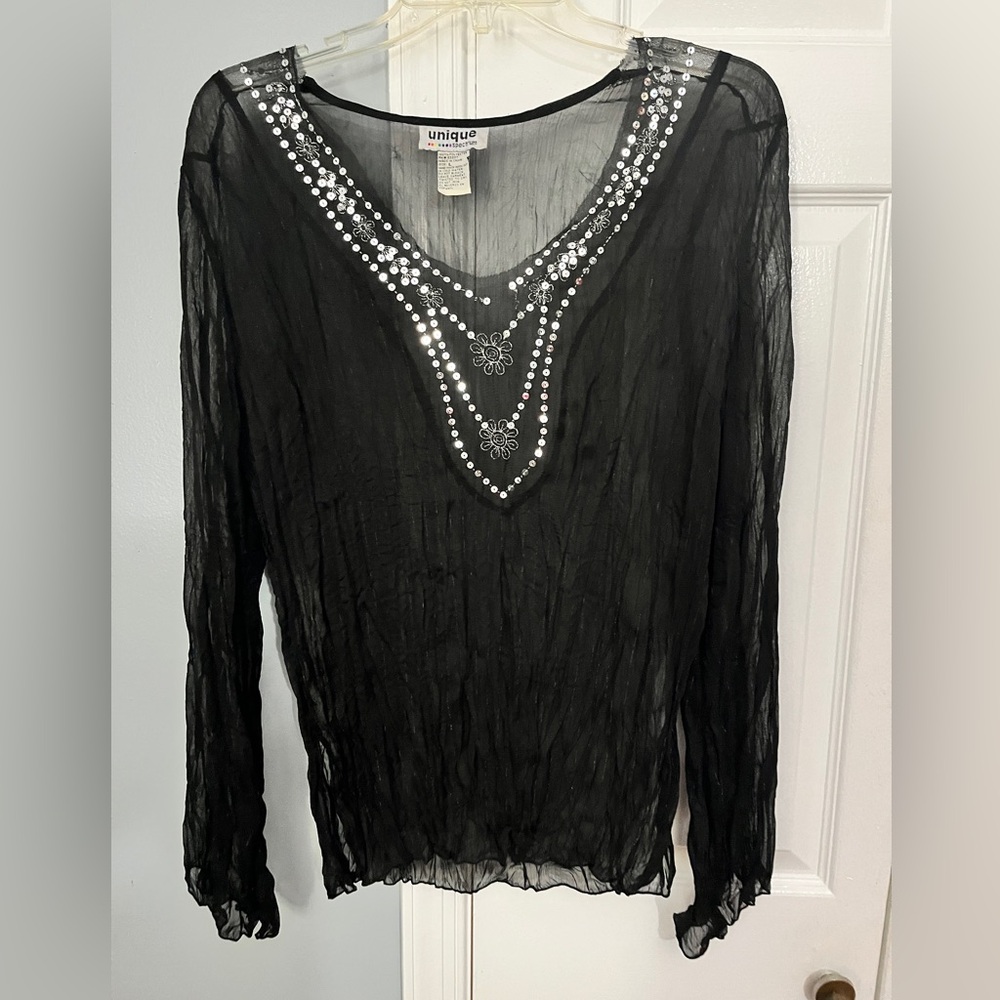 Black Sequin Top